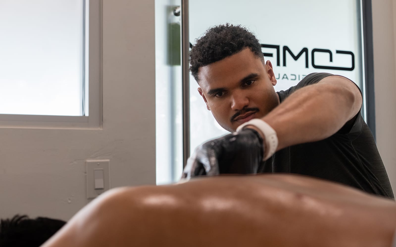 One-on-one sports physical therapy session